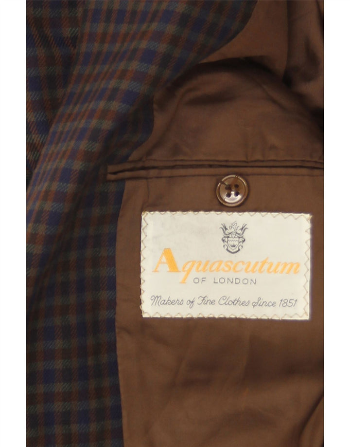 Aquascutum Herre 2-knaps blazerjakke UK 38 Medium Flerfarvet Gingham