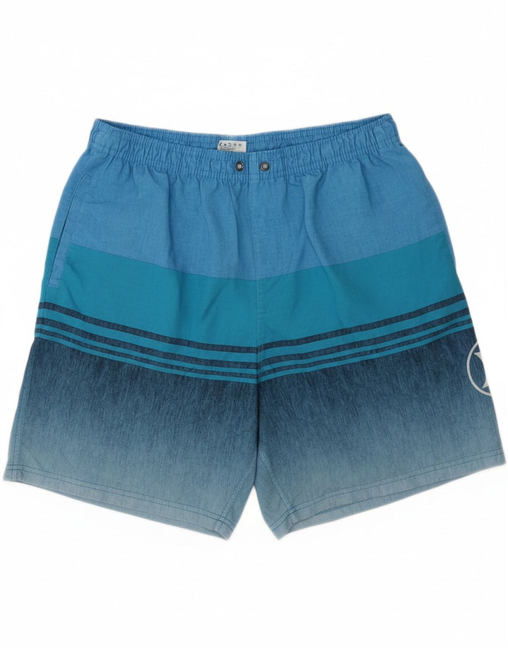 HURLEY Mens Graphic Swimming Shorts XL  Blue Striped Polyester Vintage Hurley and Second-Hand Hurley from Messina Hembry 