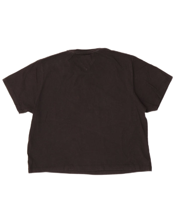 Tommy Hilfiger Womens Crop T-Shirt Top UK  16 Large Black Cotton
