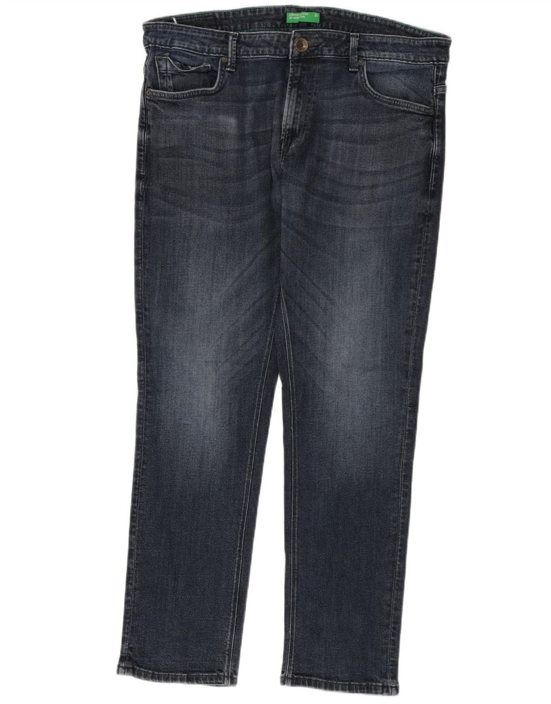 Benetton Mens Slim Jeans W38 L31  Navy Blue