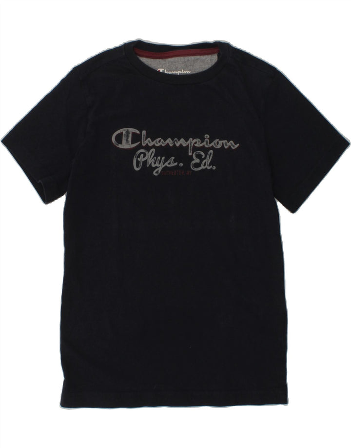 CHAMPION Boys Graphic T-Shirt Top 9-10 Years Medium  Navy Blue | Vintage Champion | Thrift | Second-Hand Champion | Used Clothing | Messina Hembry 