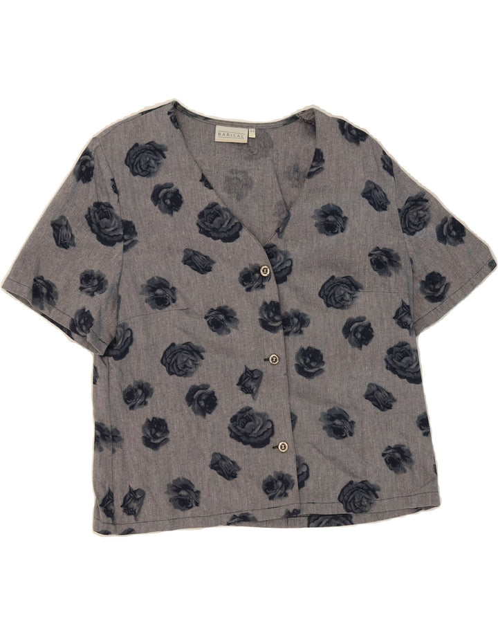 BARISAL Womens Shirt Blouse IT 44 Medium Grey Floral Viscose Vintage Barisal and Second-Hand Barisal from Messina Hembry 