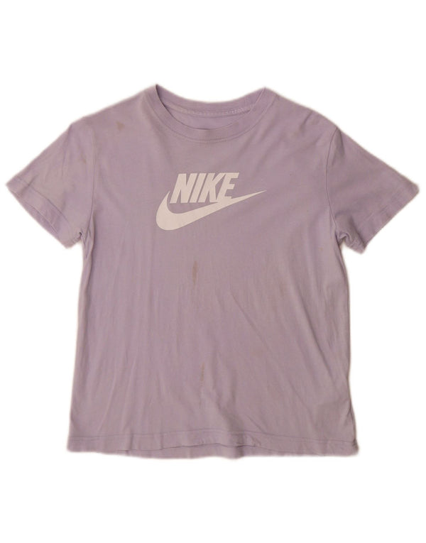 Nike Womens Loose Fit T-Shirt Top UK 10 Small Purple Cotton