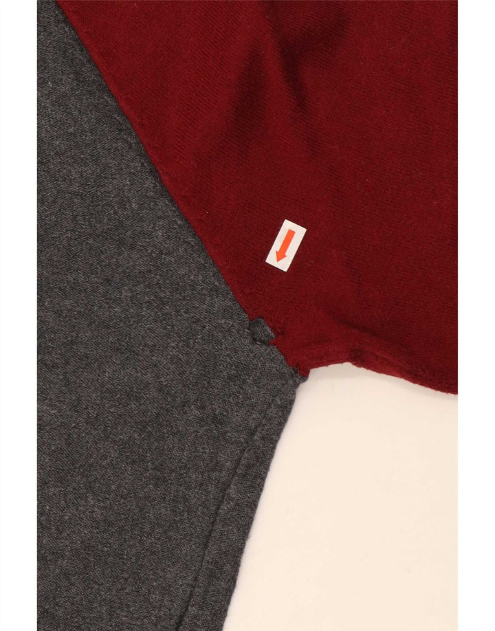 Jack Wills Mens Crew Neck Jumper Sweater Medium Grey Colourblock Cotton