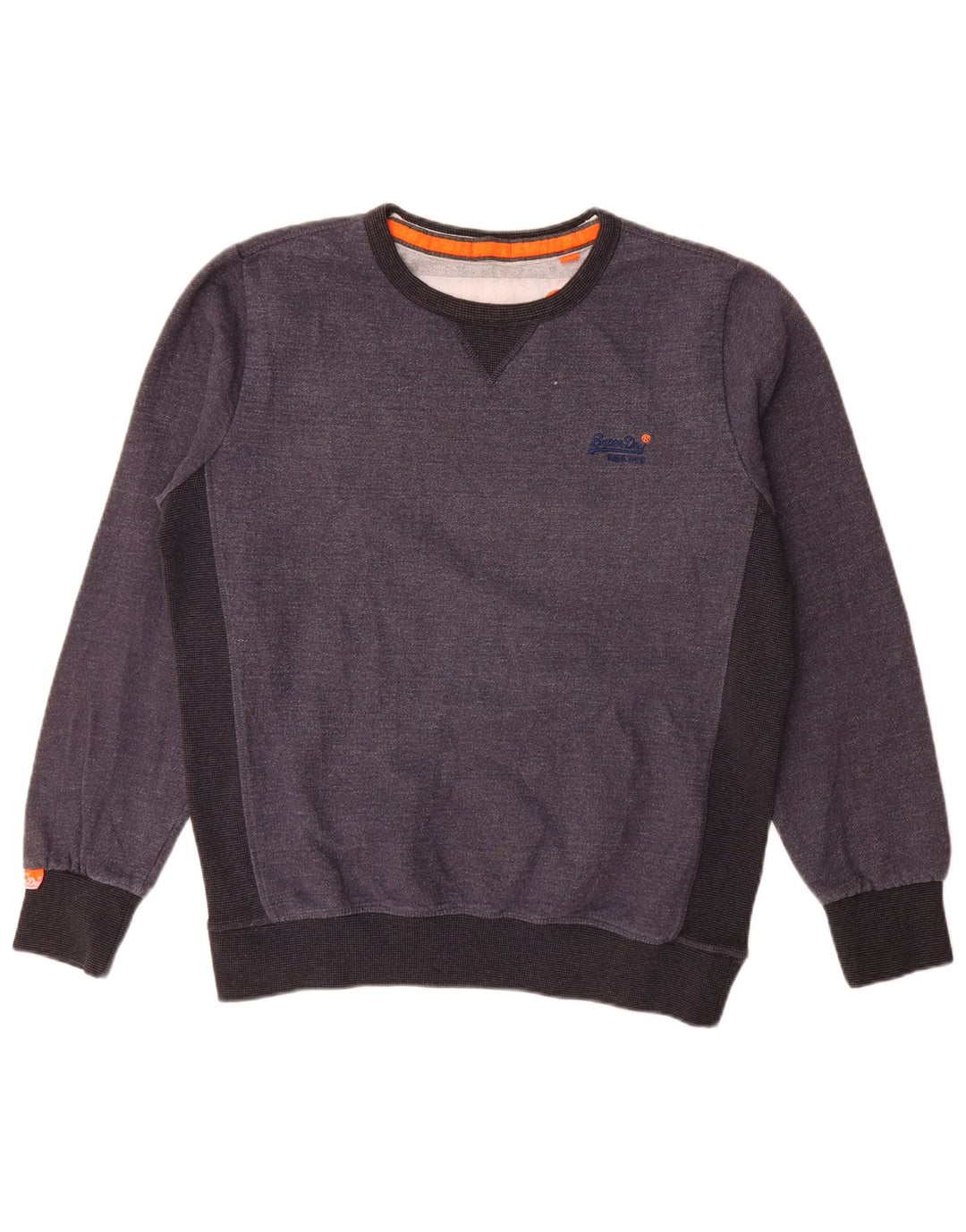Superdry Mens Sweatshirt Jumper XL Grey Colourblock Cotton