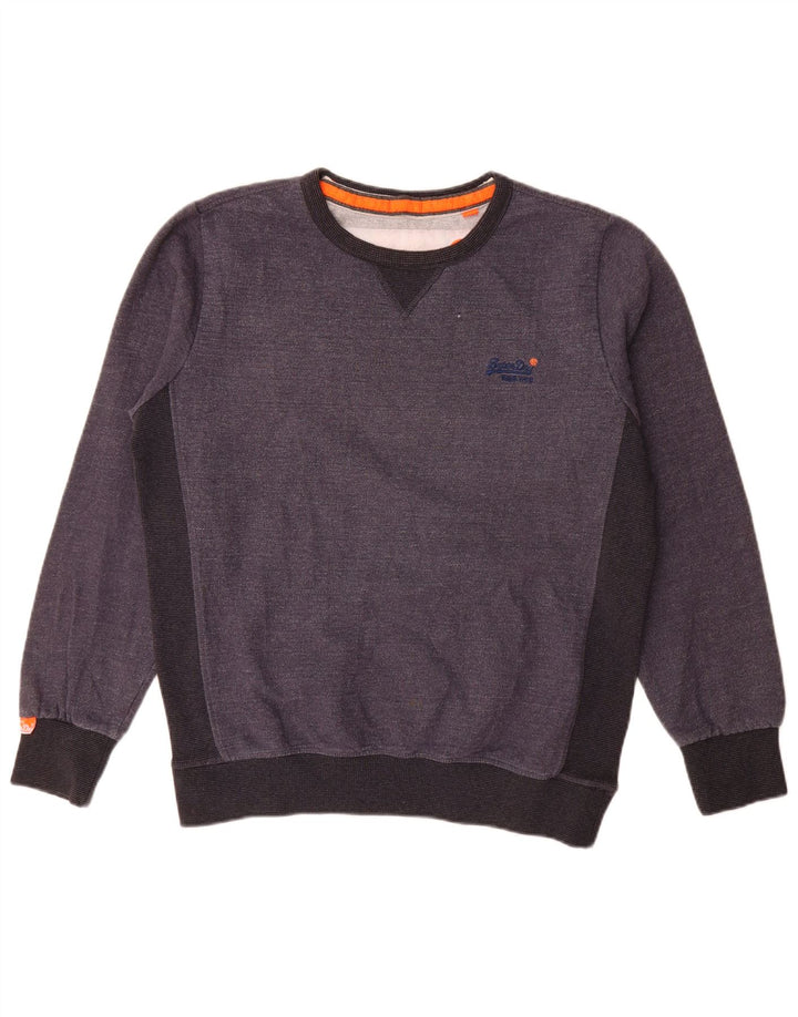 Superdry Mens Sweatshirt Jumper XL Grey Colourblock Cotton