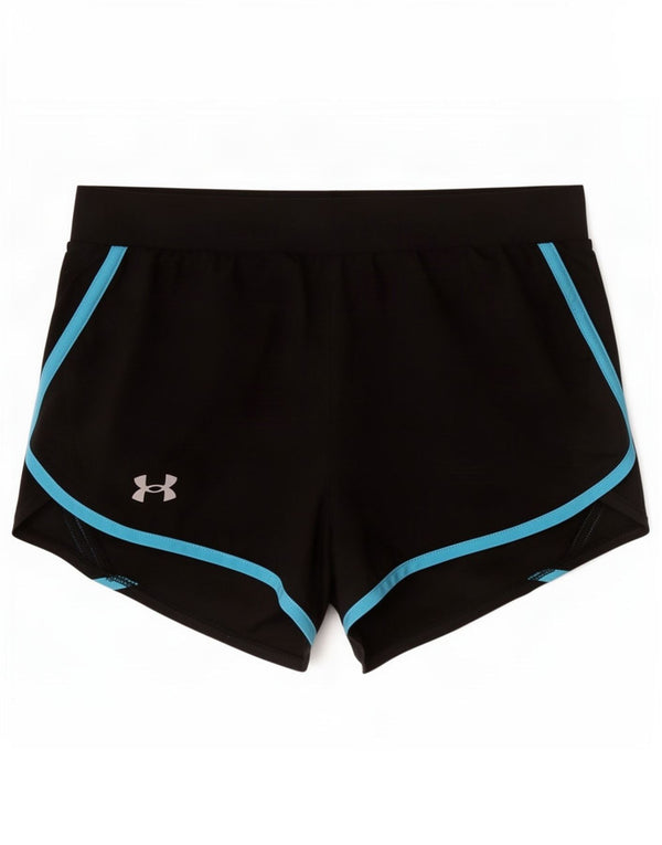 Under Armour Womens Heat Gear Sportsshorts UK 8 Small Black Colourblock