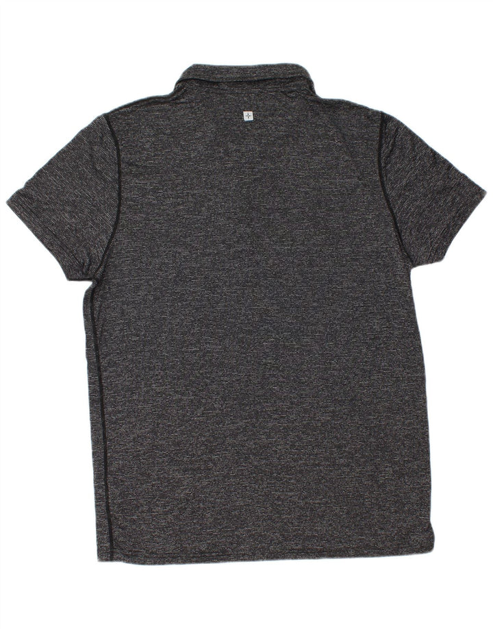 MOUNTAIN WAREHOUSE Mens Polo Shirt Medium Grey Pinstripe Polyamide