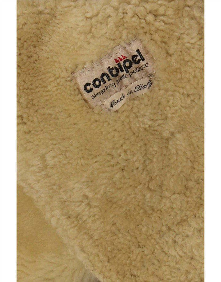 Conbipel Dame Hætte Shearling Jacket UK 16 Large Beige