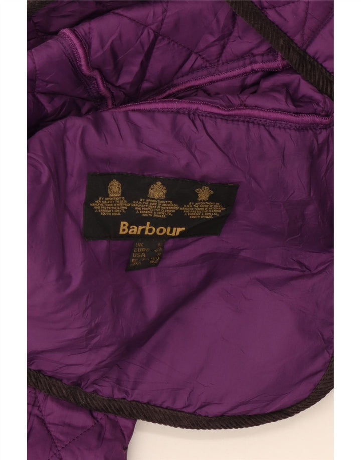 Barbour Damen Steppjacke UK 12 Medium Purple Colourblock Polyester