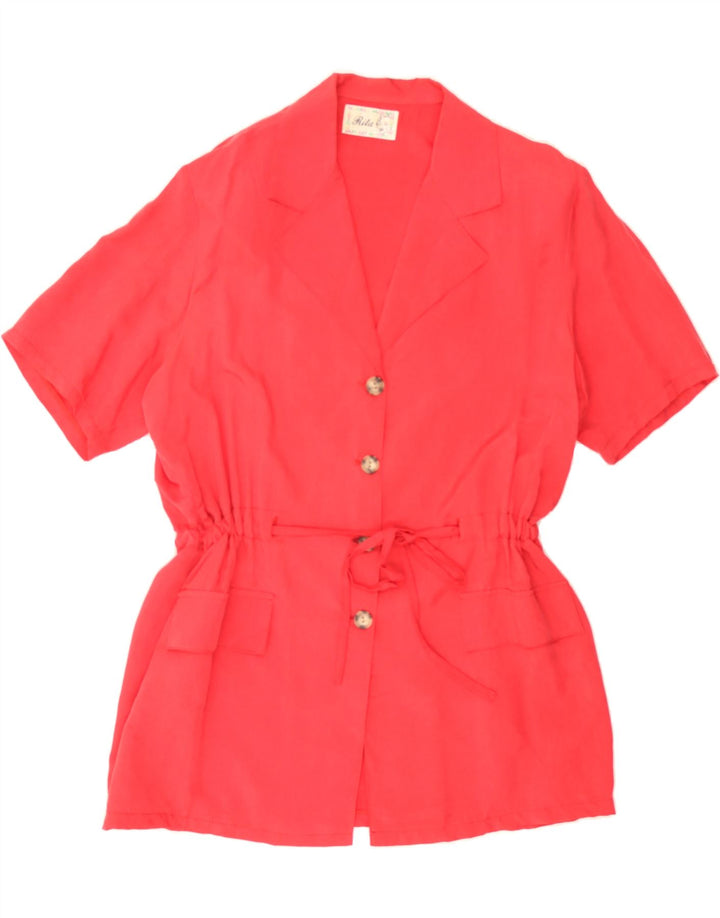VINTAGE Womens Oversized Longline Cardigan Top UK 14 Medium Red Vintage Vintage and Second-Hand Vintage from Messina Hembry 