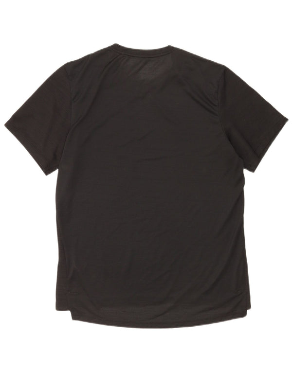 T-shirt Nike da uomo Dri Fit, top in poliestere gessato medio nero