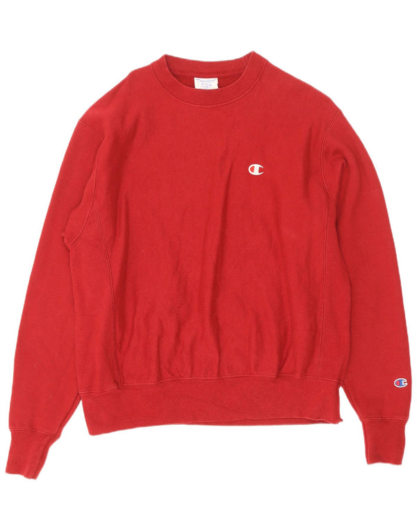 Felpa Champion da uomo con trama inversa, maglione rosso medio, cotone