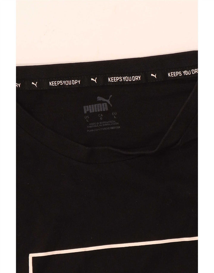 Puma Mens Graphic T-Shirt Top Large Black