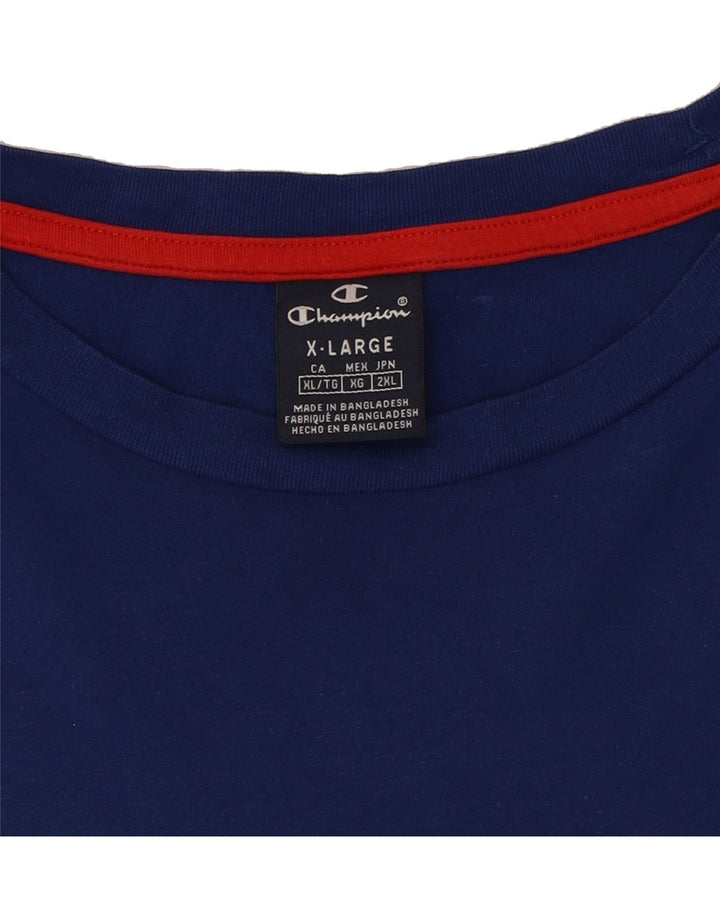 CHAMPION Mens Graphic T-Shirt Top XL Blue Vintage Champion and Second-Hand Champion from Messina Hembry 