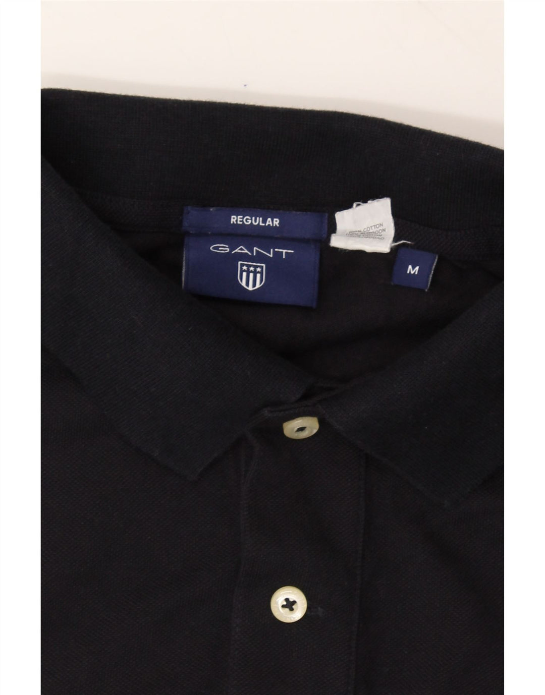 GANT Mens Regular Graphic Polo Shirt Medium Black Cotton Vintage Gant and Second-Hand Gant from Messina Hembry 