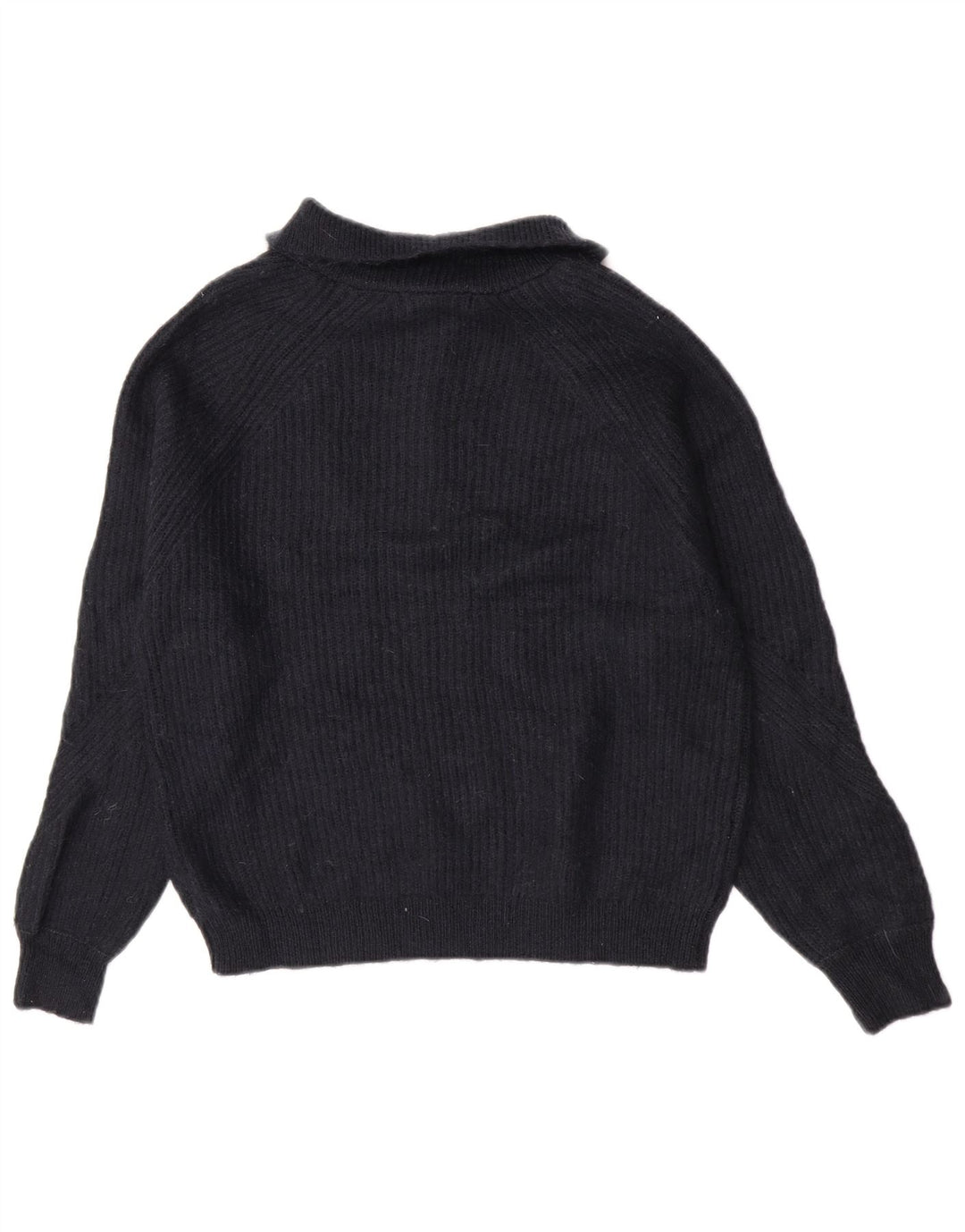Marks & Spencer Womens Zip Neck Jumper Sweater UK 14 Medium Navy Blue