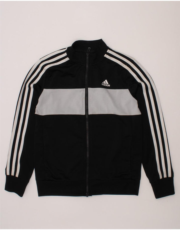 ADIDAS Boys Tracksuit Top Jacket 9-10 Years Black Colourblock Polyester Vintage Adidas and Second-Hand Adidas from Messina Hembry 