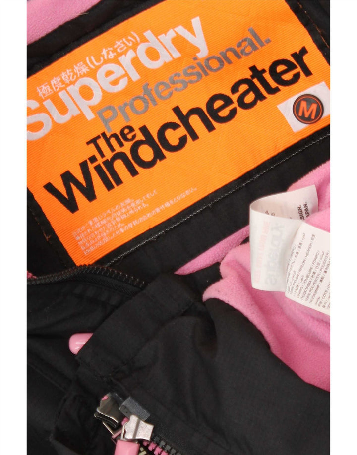 Superdry Womens The Windcheater Windbreaker Jacket UK 14 Medium Black