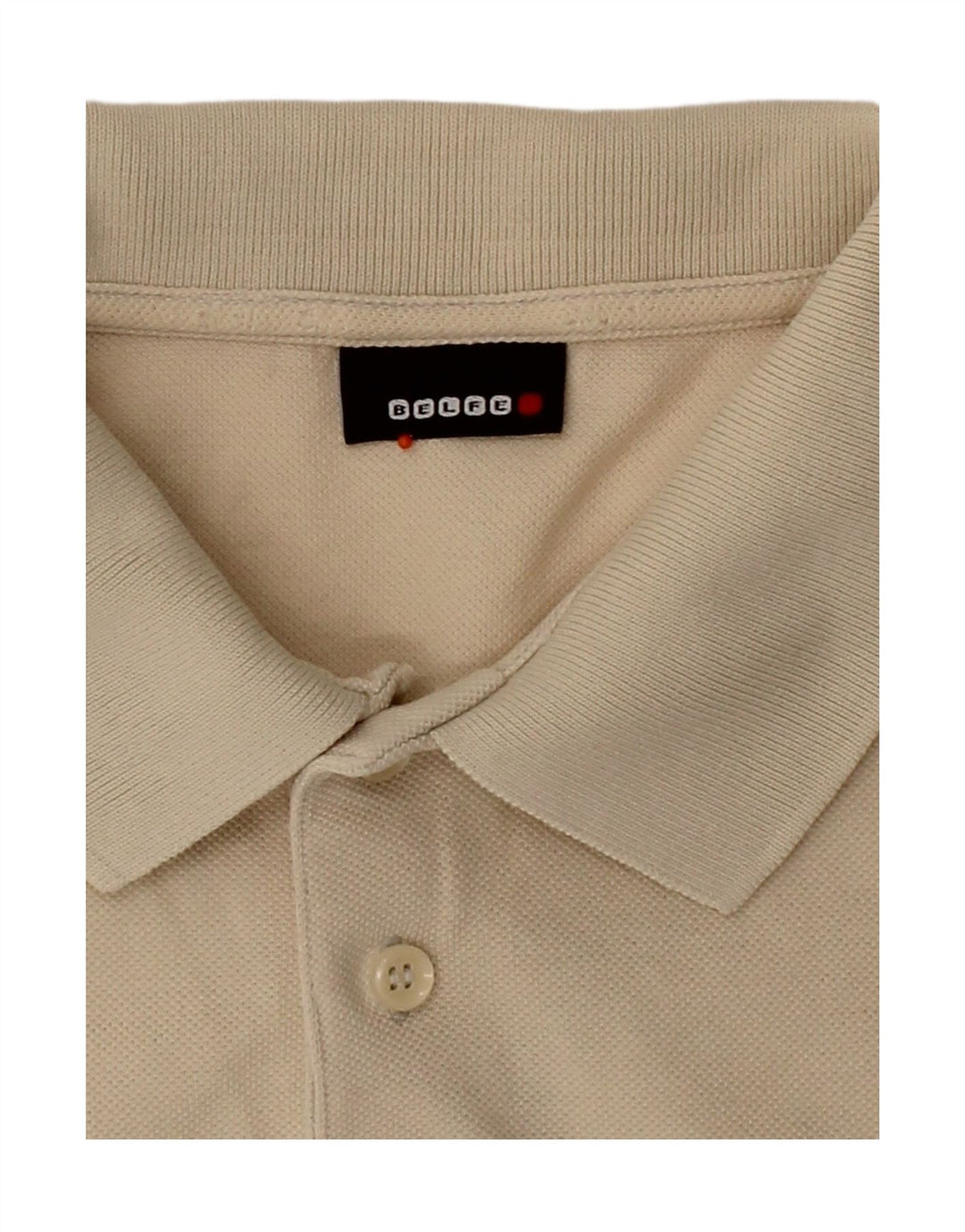 BELFE Mens Polo Shirt Large Beige