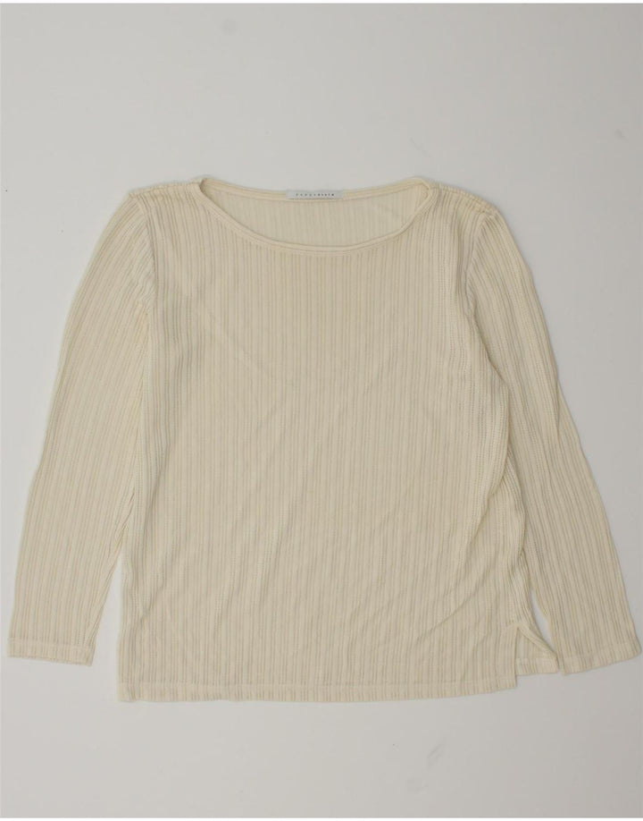 Penny Black Womens Top Long Sleeve UK 14 Medium Off White Viscose