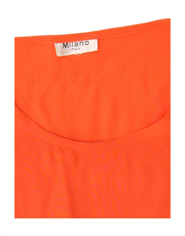 VINTAGE Womens Blouse Top UK 14 Medium Orange Vintage Vintage and Second-Hand Vintage from Messina Hembry 