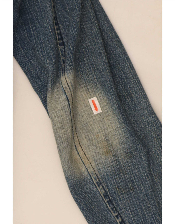 Topshop Dame 2 Knapper Denim Blazer Jacket UK 14 Medium Blue Bomuld