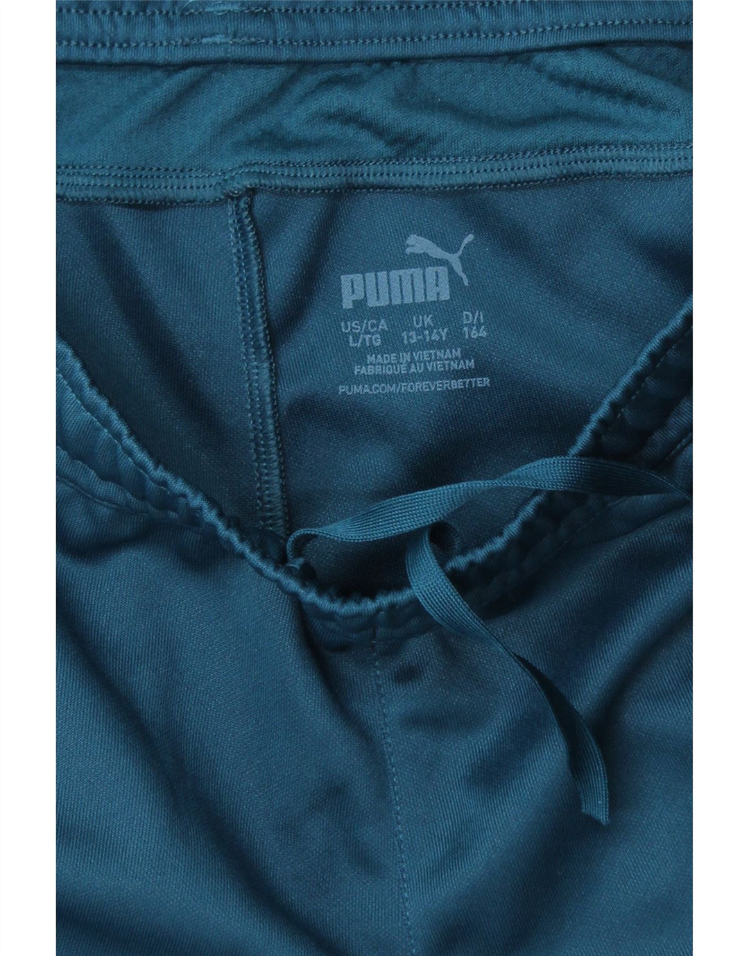 PUMA Girls Tracksuit Trousers 13-14 Years Blue Polyester Vintage Puma and Second-Hand Puma from Messina Hembry 