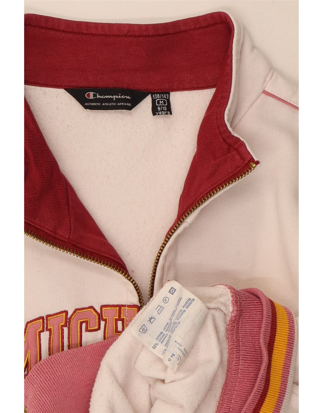 CHAMPION Boys Tracksuit Top Jacket 9-10 Years Medium  White
