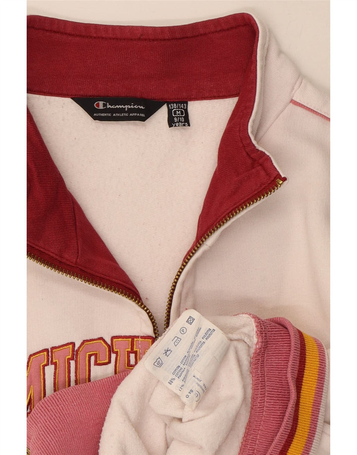 CHAMPION Boys Tracksuit Top Jacket 9-10 Years Medium  White