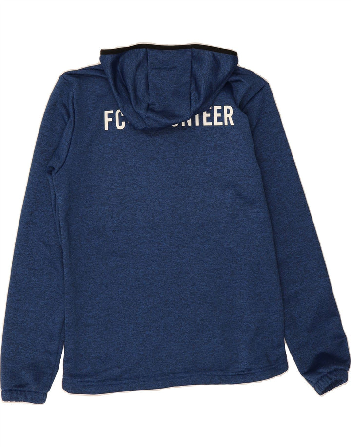 UHLSPORT Mens Graphic Zip Hoodie Sweater Medium Blue Polyester Vintage Uhlsport and Second-Hand Uhlsport from Messina Hembry 