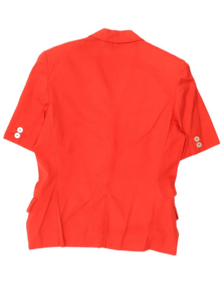 Max Mara Veste Blazer à 2 Boutons à Manches Courtes pour Femme UK 14 Grand Coton Rouge