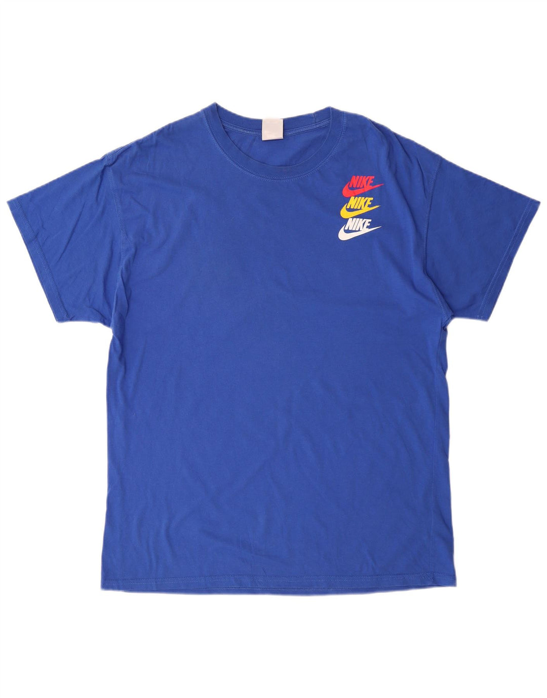 NIKE Mens Graphic T-Shirt Top Large Blue Cotton