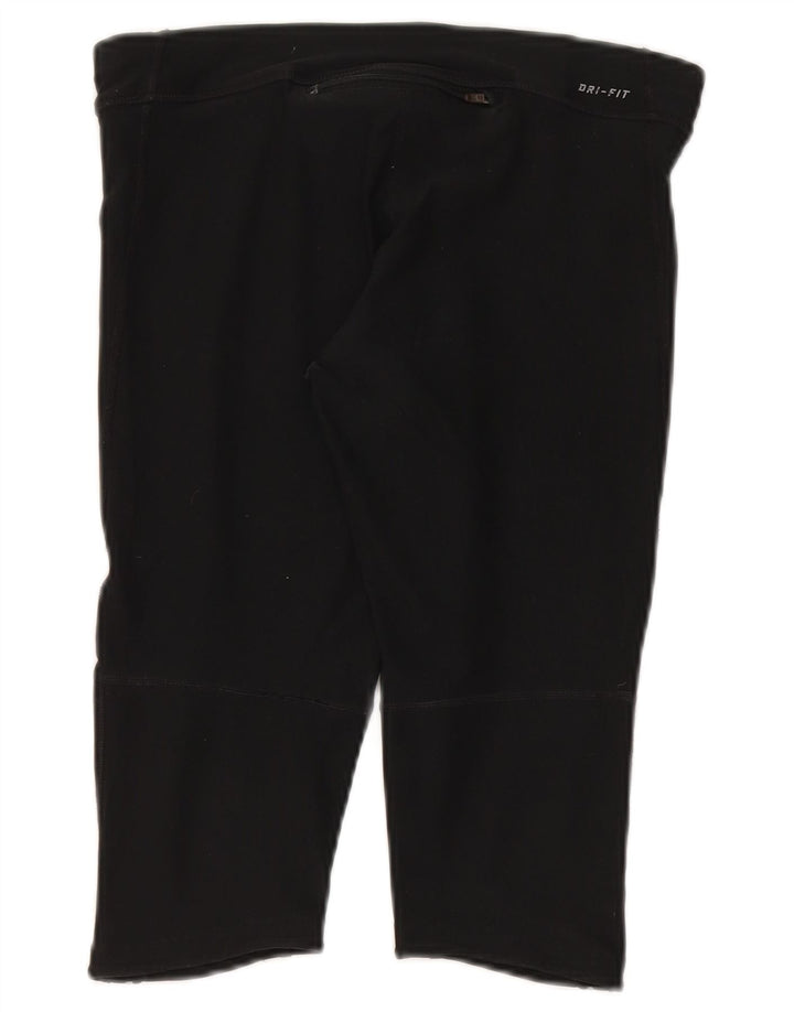 Nike Womens Dri Fit Capri Leggings UK 14 Medium  Black Polyester