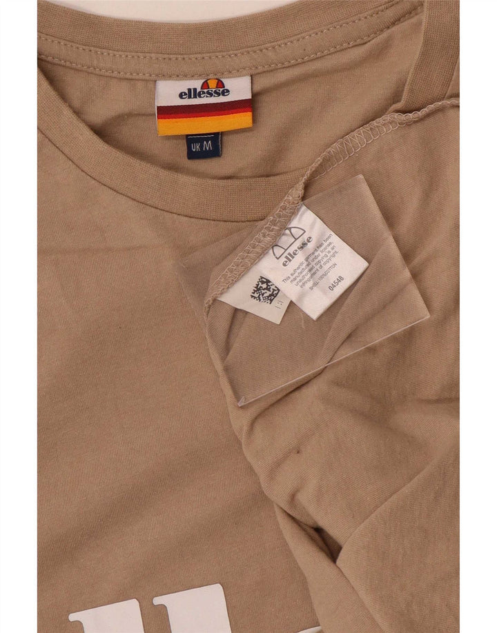 Ellesse Mens Graphic T-Shirt Top Medium Beige Cotton