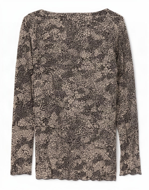 Phase Eight Womens Top 3/4 ærmer UK 16 Large Black Floral Viscose