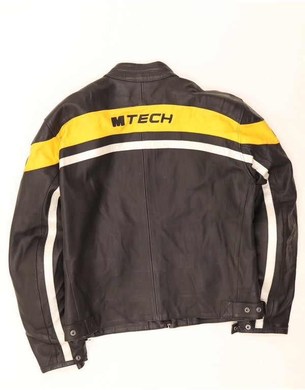 M Tech Herre Motorcykel Læder Racerjakke IT 54 XL Sort Colourblock