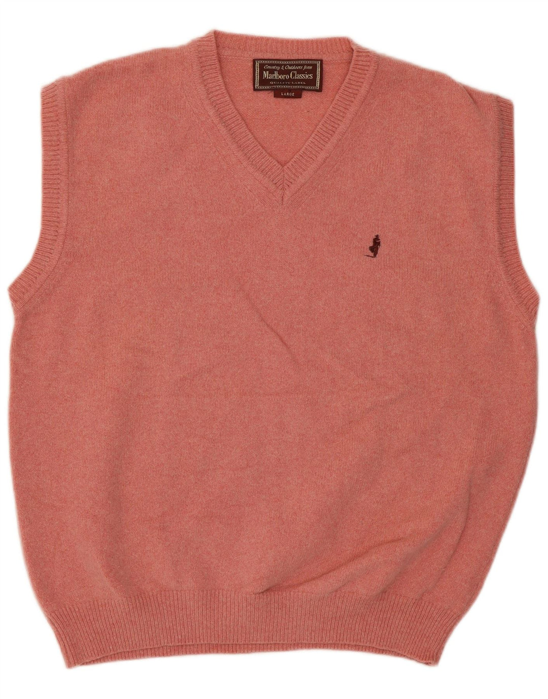 Marlboro Classics Mens Vest Tank Top Large Pink Wool