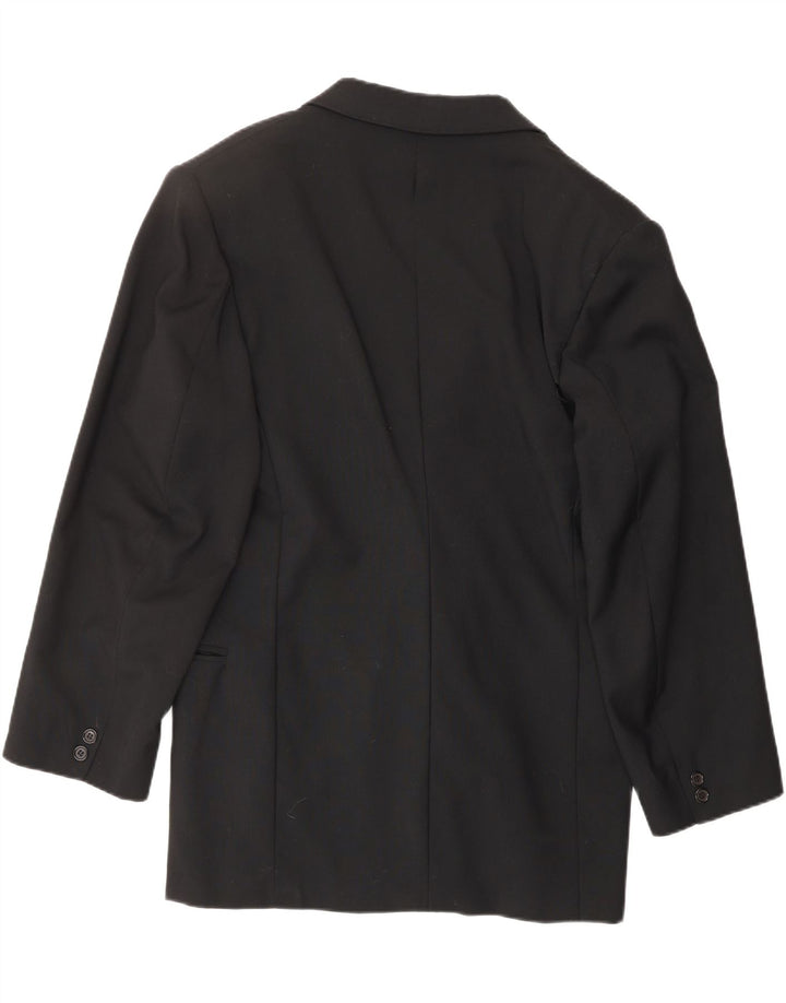 WAMPUM Mens Double Breasted Blazer Jacket UK 40 Large Black Wool Vintage Wampum and Second-Hand Wampum from Messina Hembry 