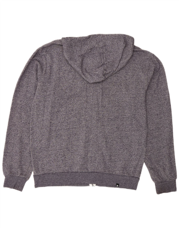 DC Mens Zip Hoodie Sweater Medium Grey Flecked Cotton