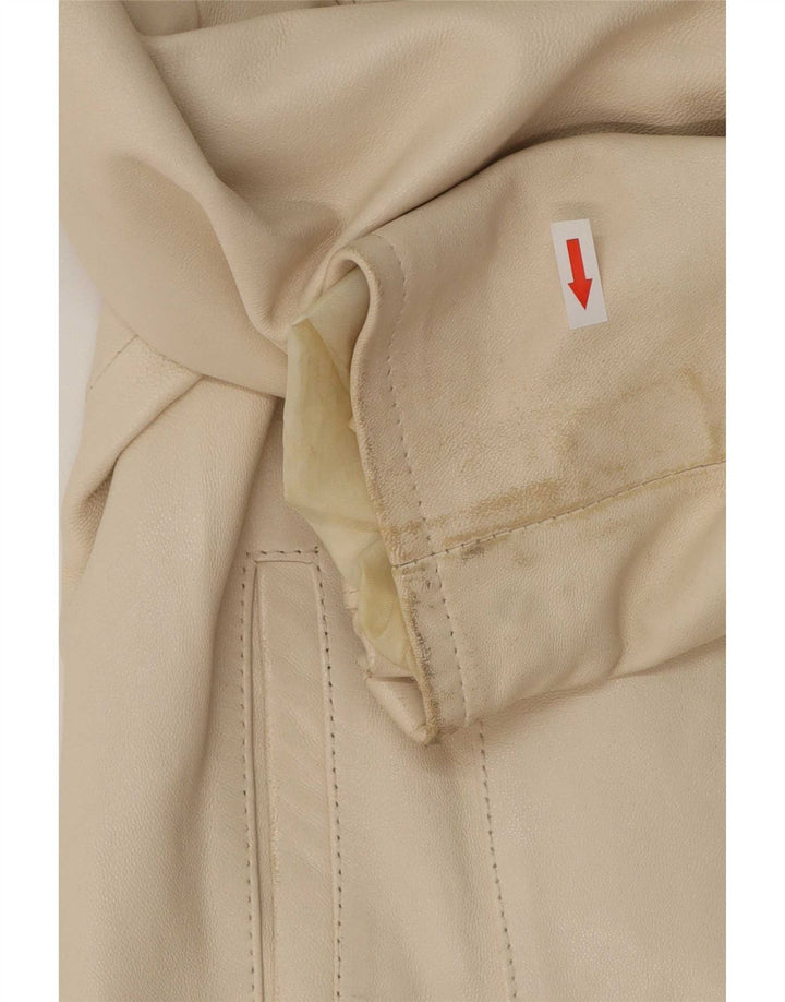 Vintage Damen Lederjacke UK 14 Medium Beige