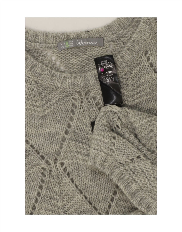 Marks & Spencer Dame Jumper Dress UK 12 Medium Grey Argyle/Diamond