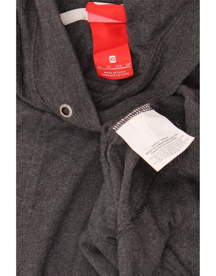 NIKE Womens Oversized Hoodie Jumper UK 6 XS Grey Polyester Vintage Nike and Second-Hand Nike from Messina Hembry 