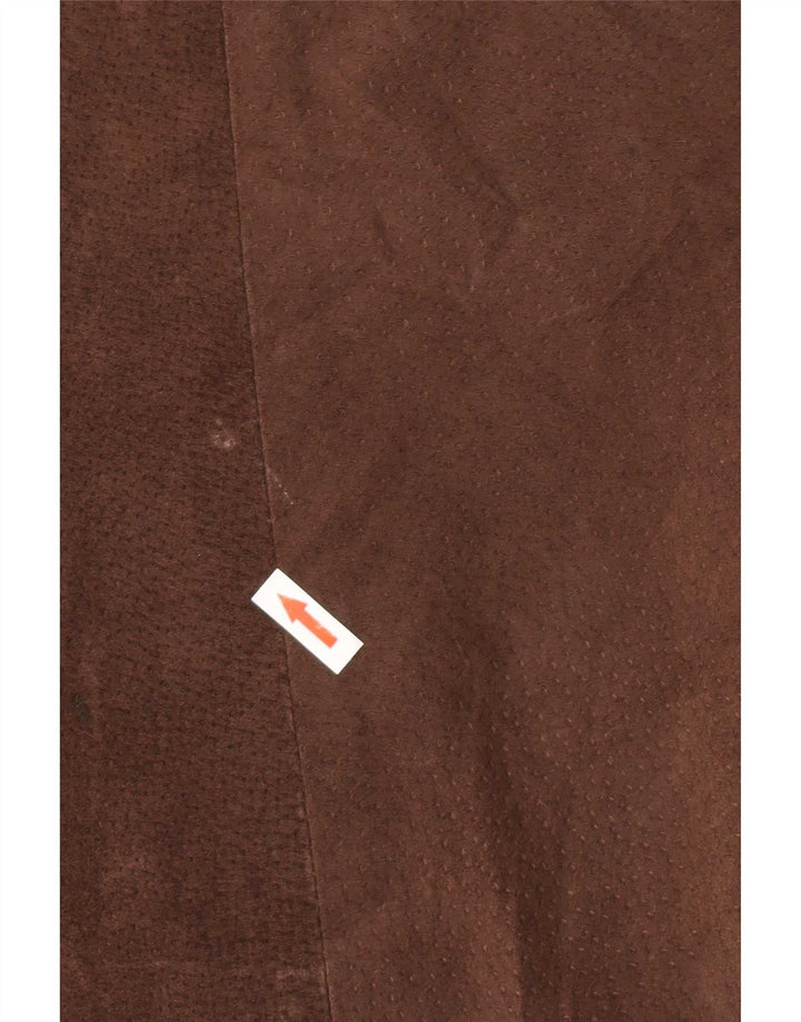 Vintage Womens Loose Fit Leather Jacket UK 14 Medium Brown Leather