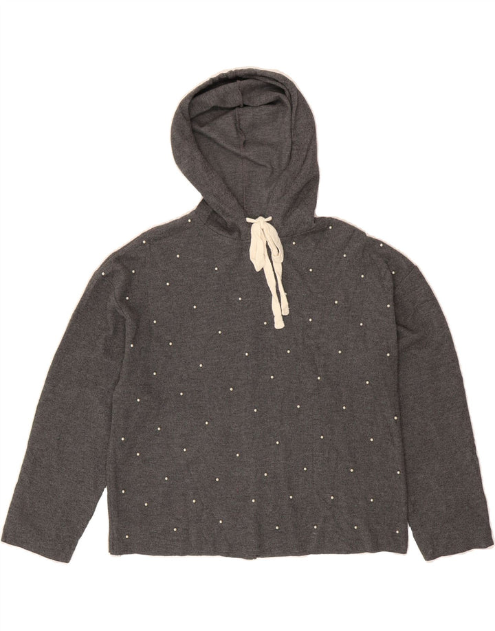 ZARA Womens Oversized Hoodie Jumper UK 10 Small Grey Vintage Zara and Second-Hand Zara from Messina Hembry 