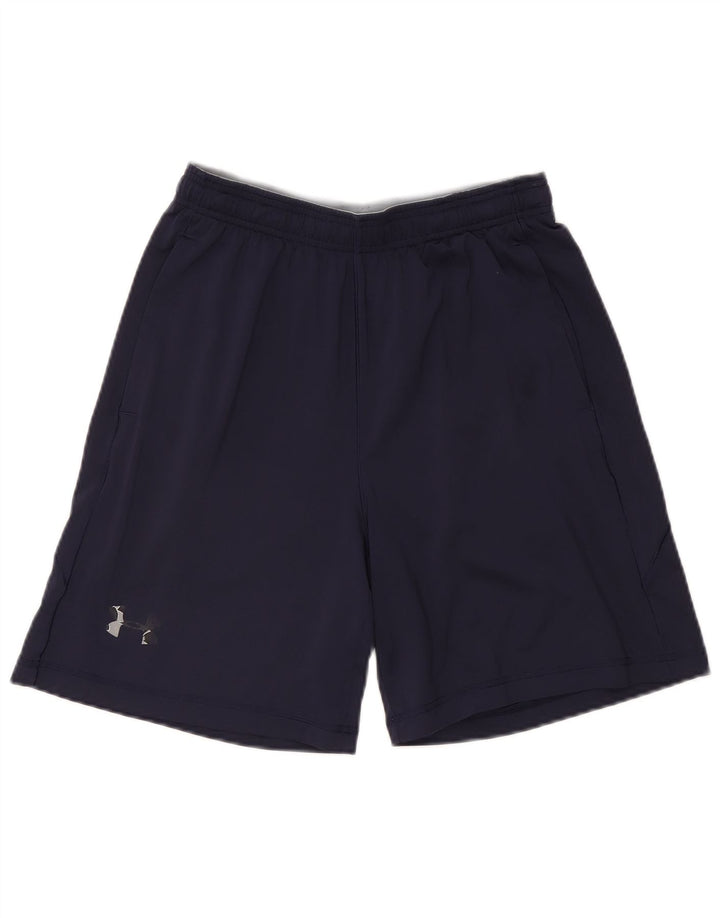 Under Armour Mens Heat Gear Sport Shorts Medium  Navy Blue Polyester