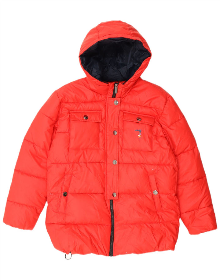 Giubbotto imbottito con cappuccio Trussardi da bambino con grafica 11-12 anni in poliestere rosso