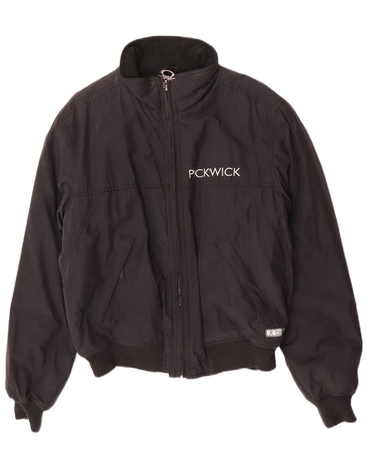 Pickwick Mens Padded Bomber Jacket UK 38 Medium Black Cotton
