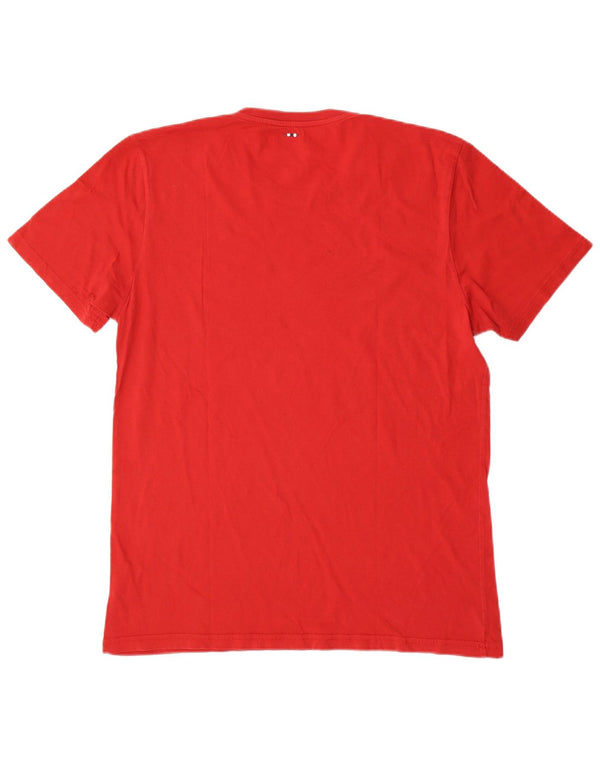 Napapijri Mens Geographic Graphic T-Shirt Top Large Red Cotton