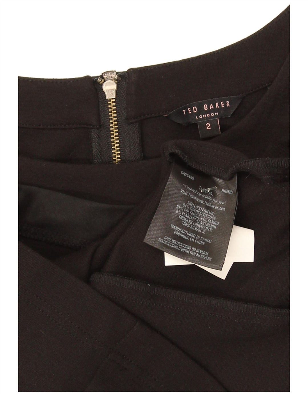 Ted Baker Dame Skede Kjole Størrelse 2 Lille Sort Viscose